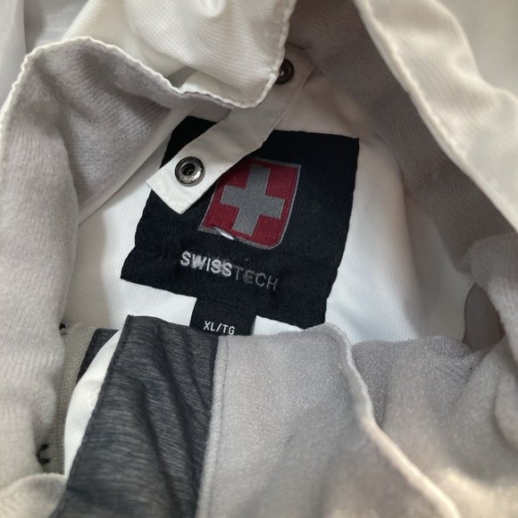 Swiss Tech Jacket Womens Hooded Double Full Zip White Coat Xl Ski Snow Warm - Picture 3 of 11